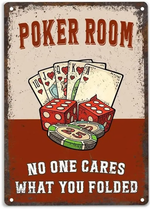 ERMUHEY Poker Room No One Cares What You Folded Sign Металлические жестяные вывески постер для покерной