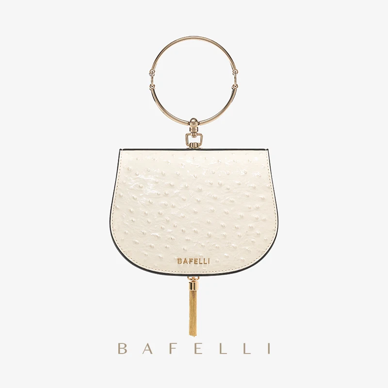 

BAFELLI NEW WOMEN'S BAG HALF MOON STYLE RING GENUINE LEATHER CASUAL 18K GOLD FASHION HANDBAG ORIGINAL DESIGNER SHOULDER