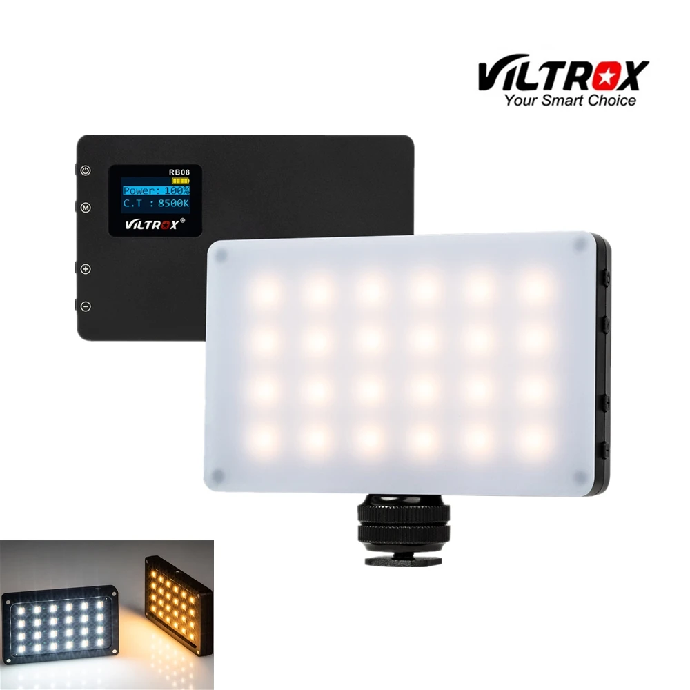 

Viltrox RB08 2500K~8500K Mini LED Video Light Selfie Lamp Portable Panel Lighting for Camera Shooting Studio