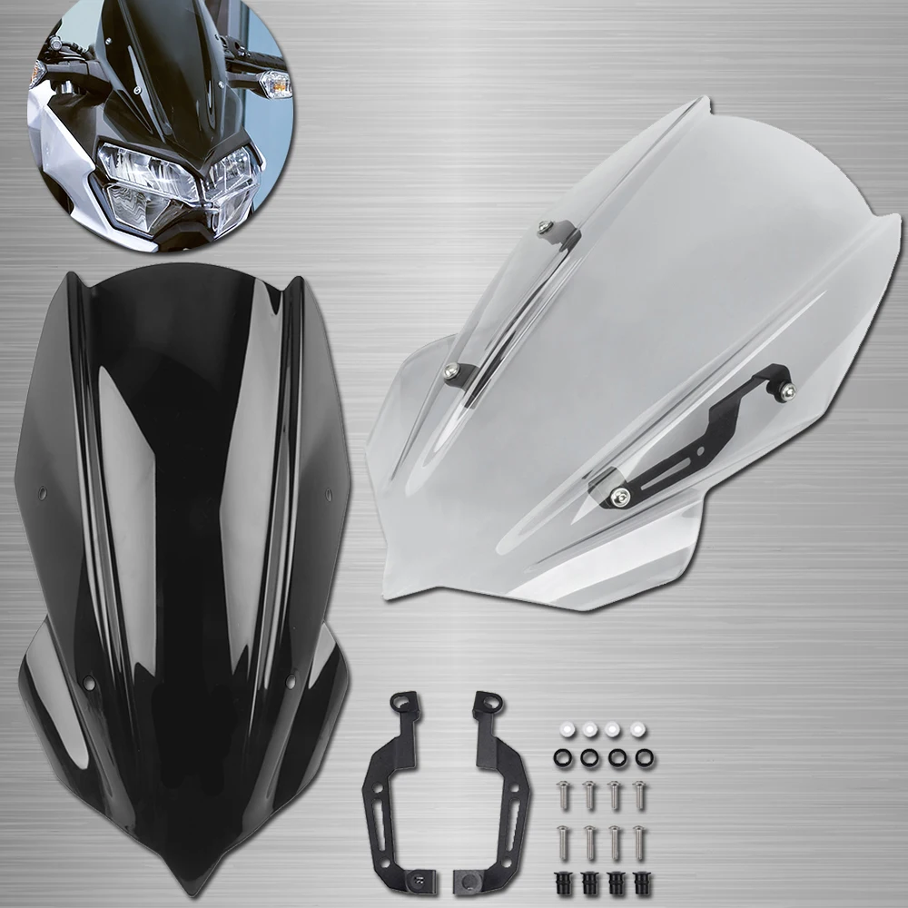 

For Kawasaki Z250 Z400 2019-2022 Z 400 Accessories Double Bubble Motorcycle Sports Windshield Windscreen Deflector Visor Viser