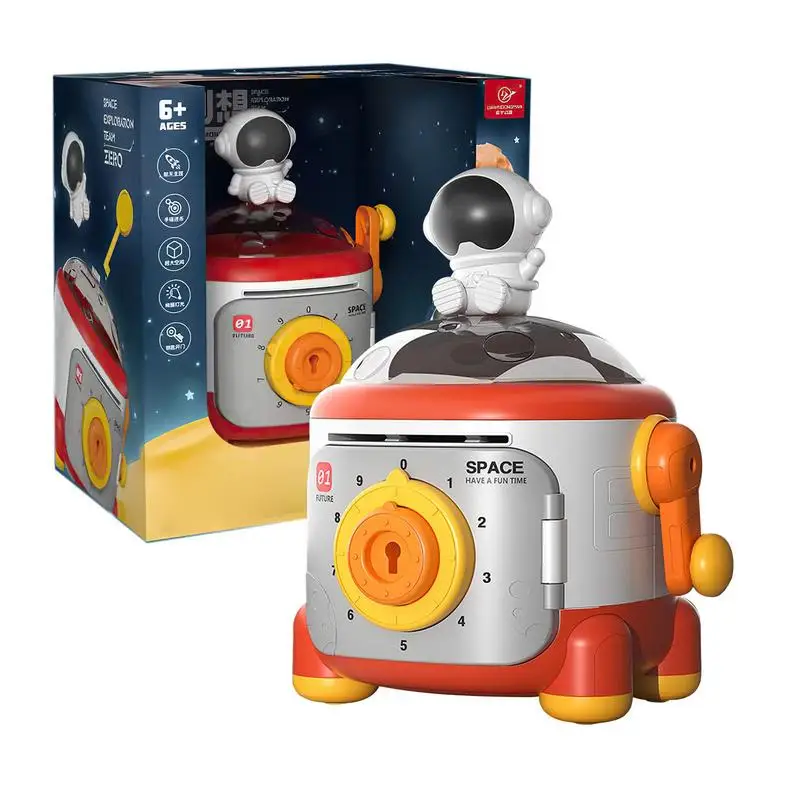 

Astronaut Money Bank Key Password Protection Coin Box With Night Light Design Cute Spaceman Toys Gift Home Decor Statue Ornament