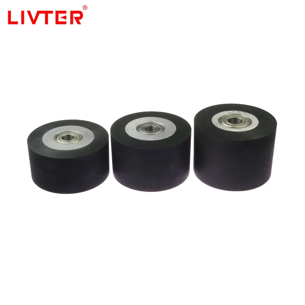 

Livter 100*50mm/60mm/70mm Smooth Surface Rubber Roll Belt Grinder Backstand Idler Contact Wheel with Bearings Installed