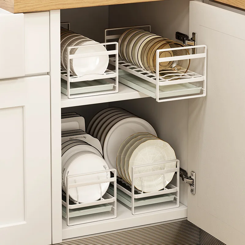 Bowl and Plate Storage Dish Rack Cabinet Small Cabinet Built-in Rack Kitchen Sink Drain Single-layer Kitchen Pot Cover Frame
