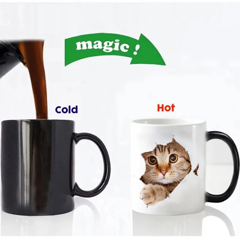 

Color Changing Mug 350ml Cute Pet Cat Owl Heat Sensitive Color Changing Boy Friend Gift Tea Cup Coffee Mug