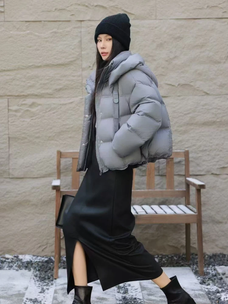 2024 новый зимний пуховик женский утолщенный белый утиный пух куртка-пуховик с