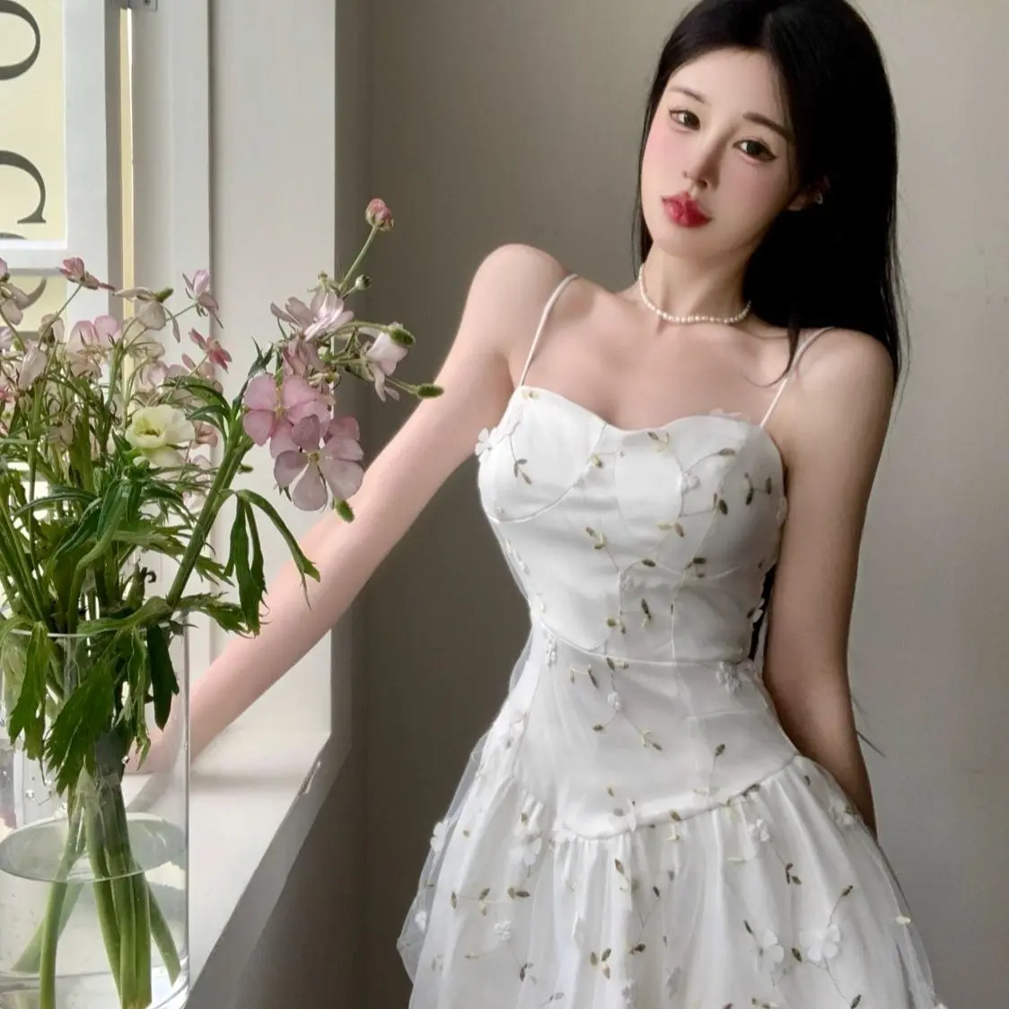 

Платье-трапеция с цветочным принтом для отпуска, без рукавов