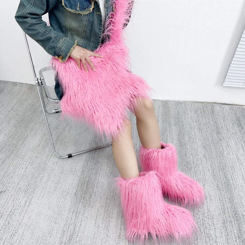 Женская сумка из искусственного меха в форме звезды осенне-зимняя Наплечная