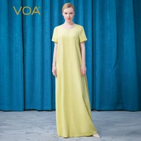 voa silk o neck oversized maxi dress female arabic robe casual loose short sleeve elegant abaya summer party dresses women ae765