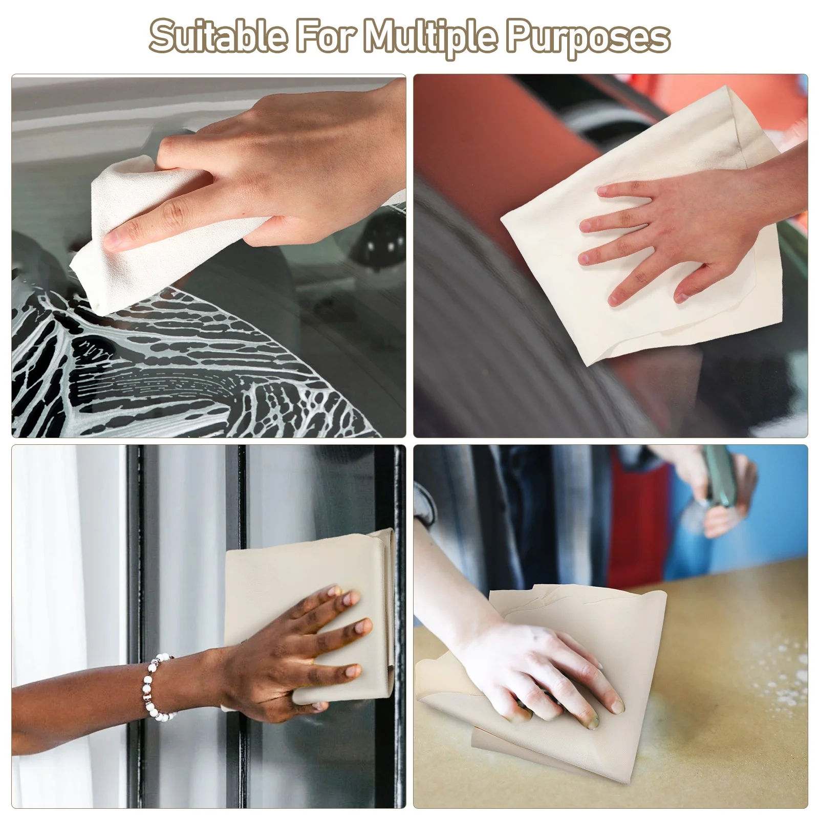 Замшевое полотенце для чистки автомобиля (40*50 см) многоразовое средство Shammy Cleaner