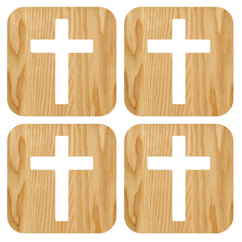 

Hot 4X 3D LED Lamp Night Light USB Desk Table Lamps Christianity Crucifix Crafts For Gift Home Decoration Wooden Cross