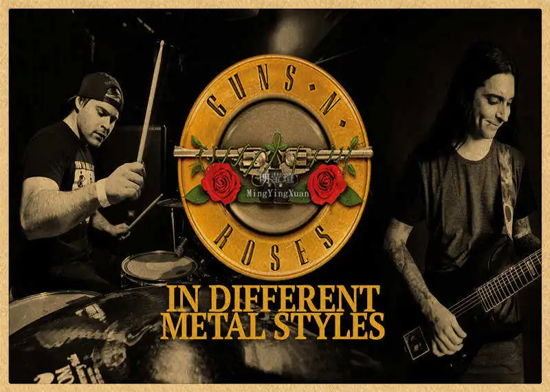Guns N Roses Rock Music Posters винтажный плакат на стену Sticker Home Decor крафт-бумага постер для