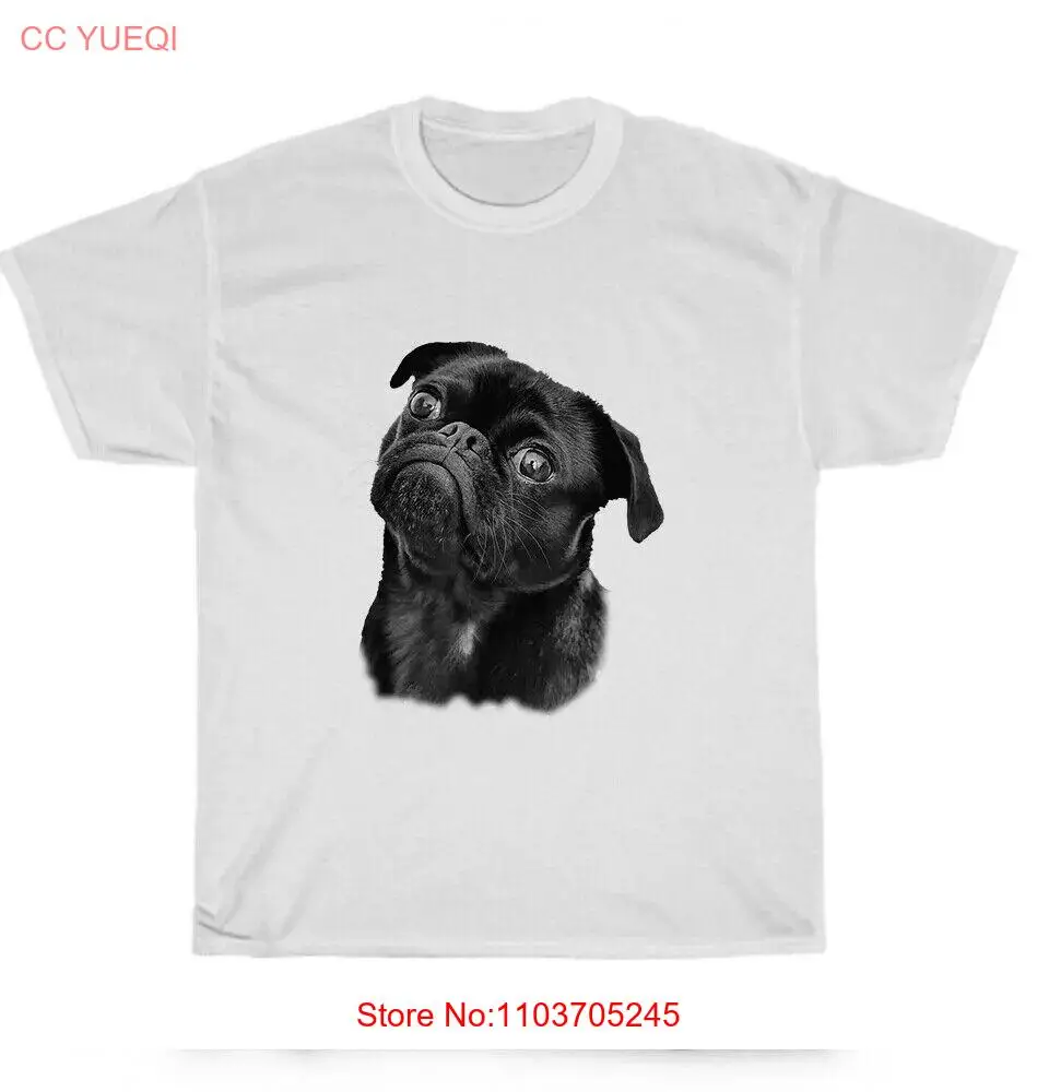 Футболка для влюбленных черных Мопсов собак домашних животных Милая футболка
