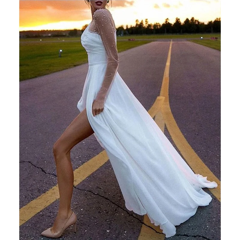 

Женское длинное кружевное платье с одним открытым плечом