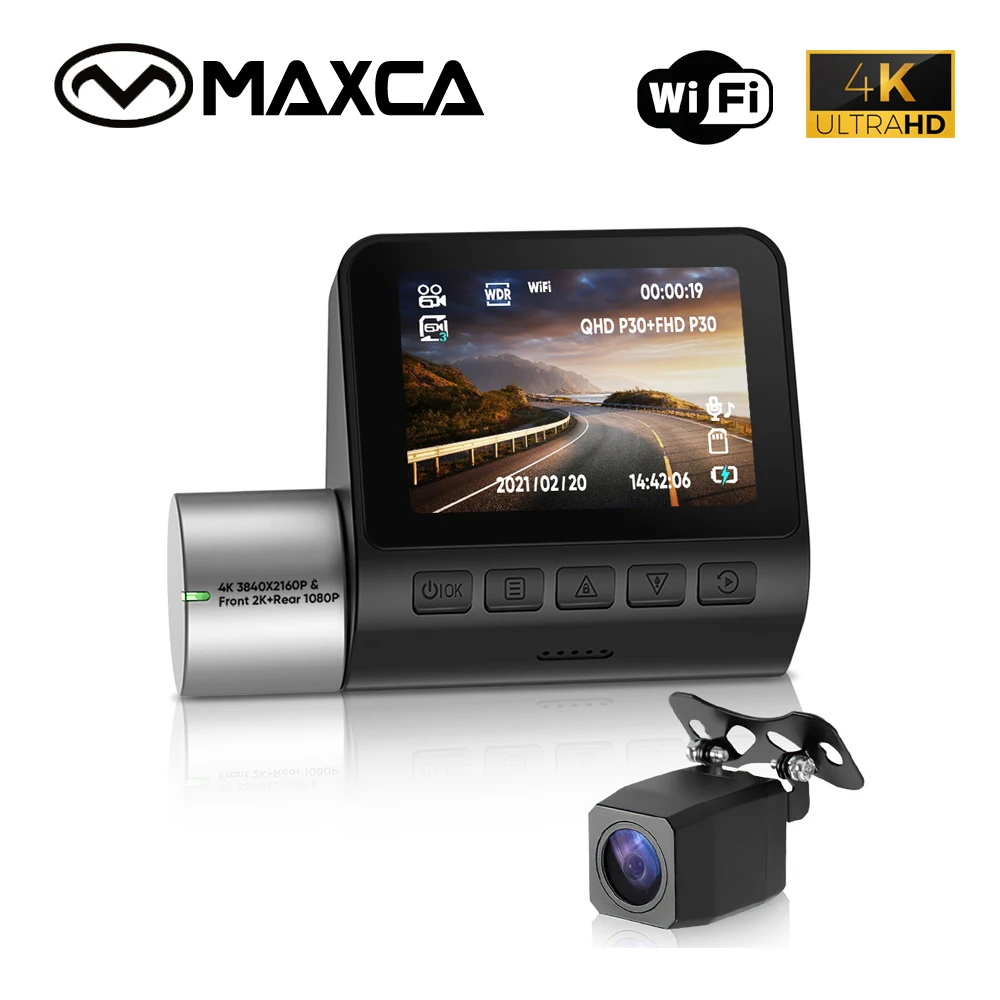 

MAXCA G50 2 Inch WiFi Ultra HD 4K 2K Dash Camera Night Vision WDR DVR Front & Rear Driving Video Recorder