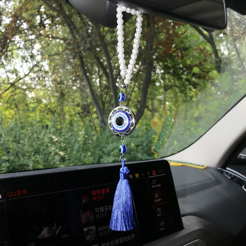 Фото Lucky Evil Blue Eye Автомобильный кулон Кристалл Солнце Ловец снов Голубые глаза Автомобильное зеркало заднего вида Украшение Подвеска Домашний амулет Кулон №1