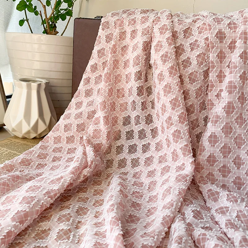 

Chiffon Cut Fabric Jacquard Woven Spring Summer Diamond Plaid Draped Women's Shirt Hat Fashion Wholesale Fabrics By The Meter