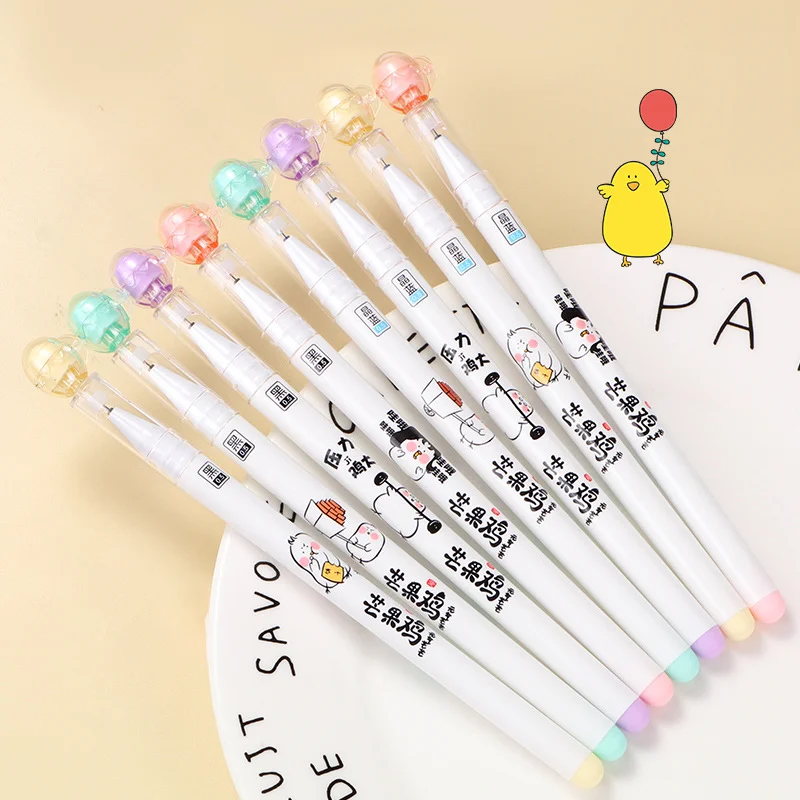 

4Pcs AIHAO 82025 Mango Chicken Kawaii Erasable Gel Pen School Office Supplies Stationery Gift 0.5mm Blue Ink