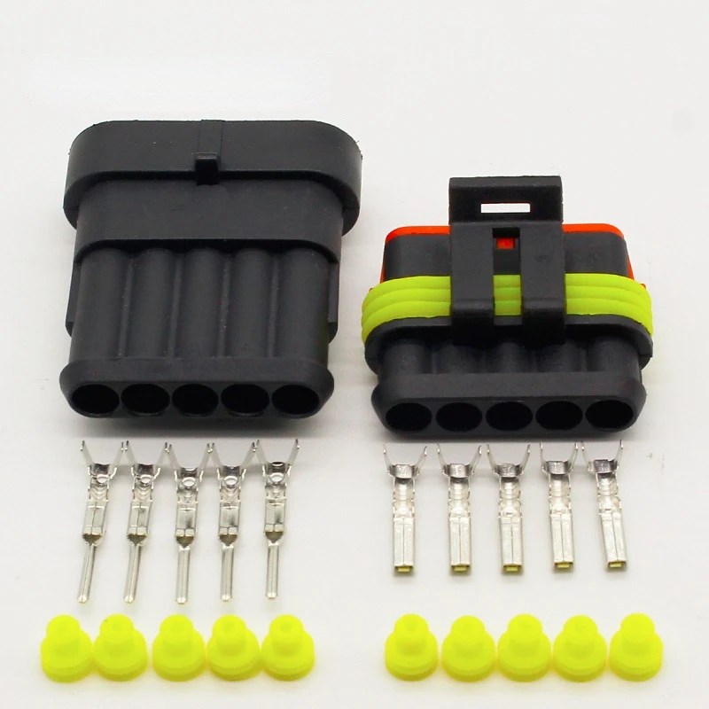 

5 комплектов, новая Автомобильная деталь, 5-контактный герметичный водонепроницаемый Электрический провод, комплект автомобильных разъемов