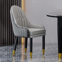 light luxury dining chair household solid wood leather armchair nordic modern hotel dining tables and chairs genuine leather