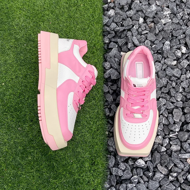 

Женская обувь из спилка, женская повседневная обувь со шнуровкой и низким верхом, женская обувь для тренировок на толстой вулканизированной подошве