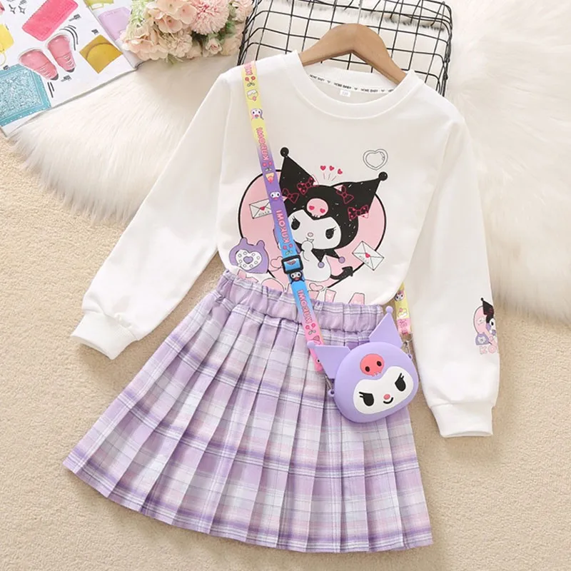 2 шт./комплект Детский комплект из свитшота и юбки с длинным рукавом