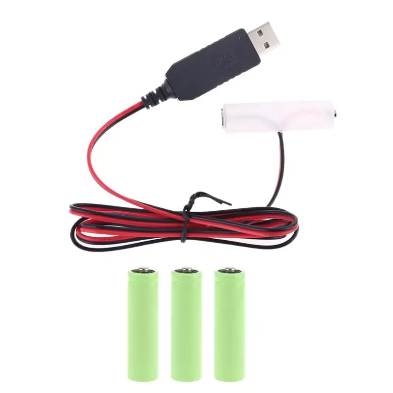 

LR6 AA Battery Eliminator USB Power Supply Cable Replace 1-4pcs 1.5V AA Battery 667C