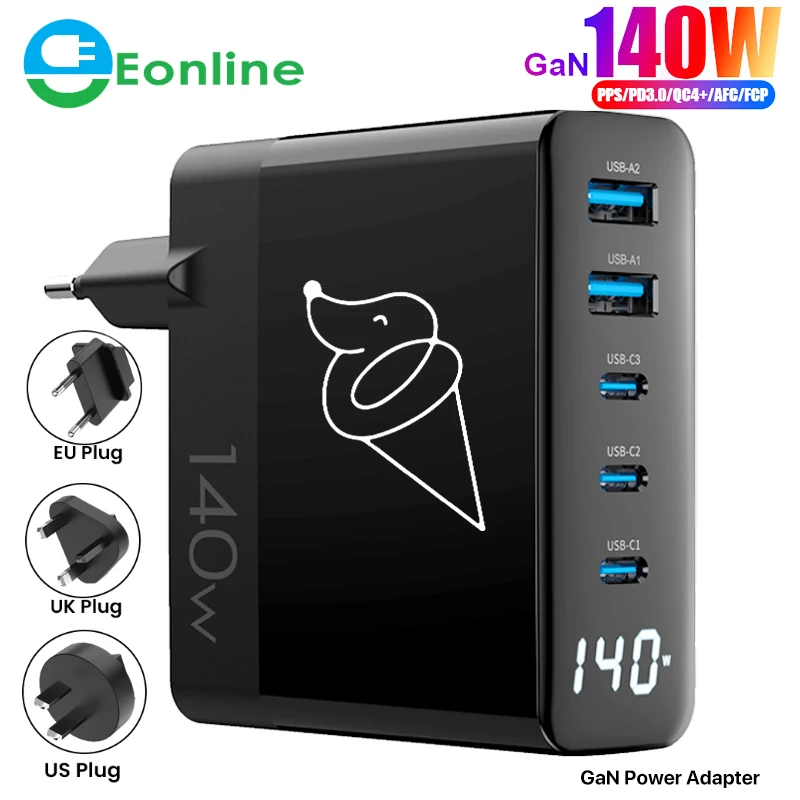 Зарядное устройство сетевое с 5 USB-портами и поддержкой быстрой зарядки