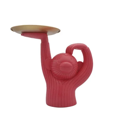 

Nordic Modern Art Animal Monkey Fruit Plate Candy Tray Creative Jewelry Retro Storage Plate Decorative Ornaments HomeDecoration