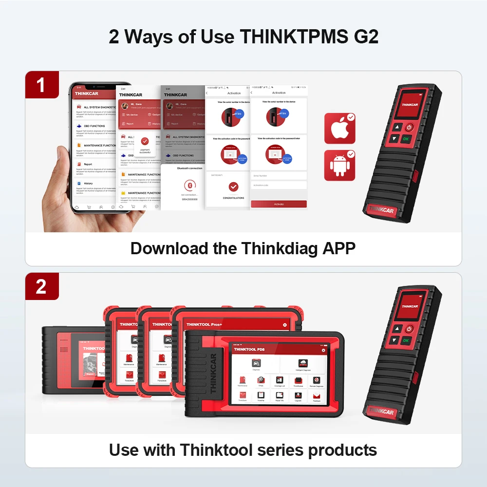 THINKCAR THINKTPMS G2 TPMS инструмент для диагностики давления в шинах автомобиля активатор