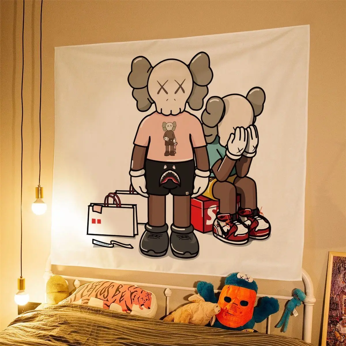 

Tide Burst Hanging Cloth Bedroom Living Room Background Cloth Room Decoration Cloth Photo Background Cloth Bedroom Backdrops