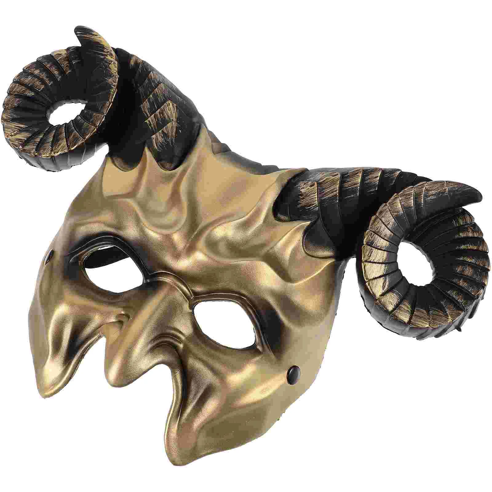 Facial Mask Halloween Horn Miss Pumpkin Decor Novel Plastic Decorative Face Party Prop