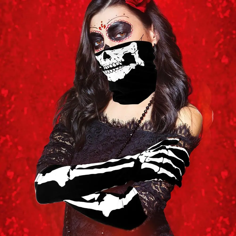Хэллоуин скелет перчатки костюм жуткий Мрачный Жнец Маска Косплей страх