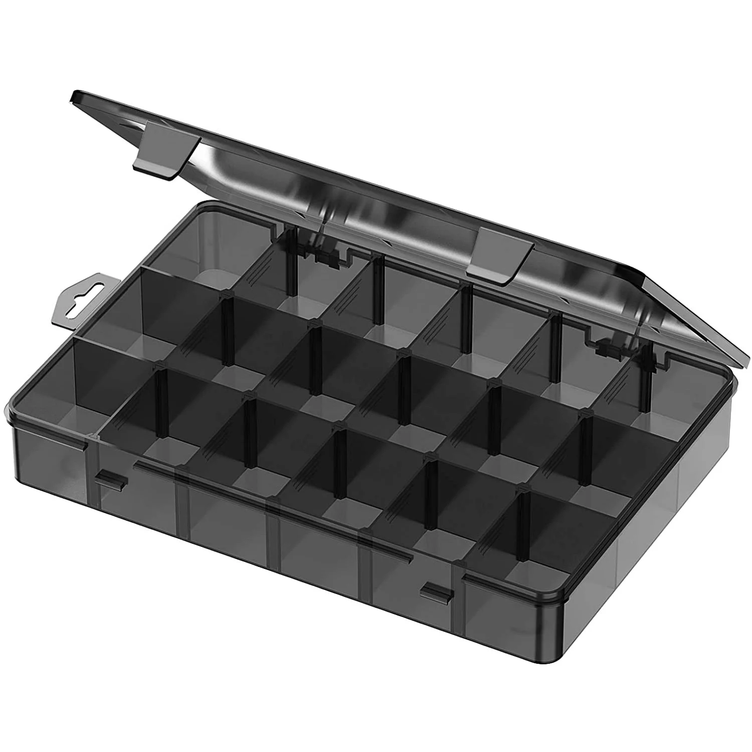 

Plastic Organizer Box with Adjustable Dividers, 18 Compartment Organizer, Bead Organizer, Stackable Organizer Container