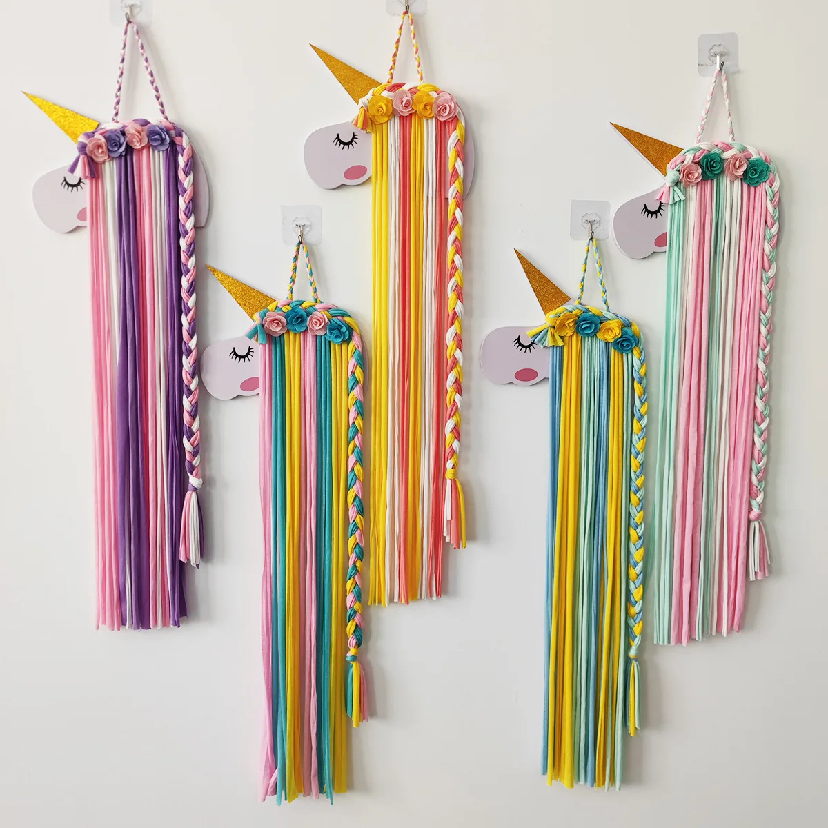 

Unicorn Hair Accessories Organizer Hanger Hair Clips Storage Hair Bow Strip Holder Tools Wall Hanging Girls Room Decor