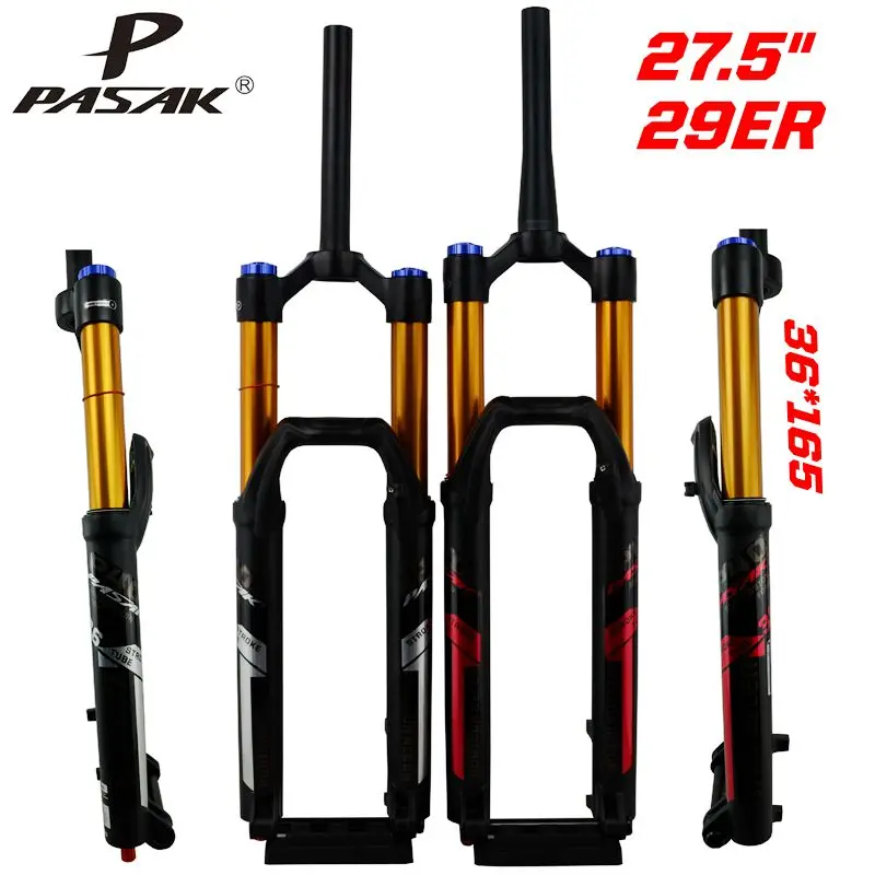 

mtb bike fork mountain bicycle suspension forks 27.5" 29inch ER 1-1/8“ 1-1/2" 39.8air resilience thru axle15*110 dampi