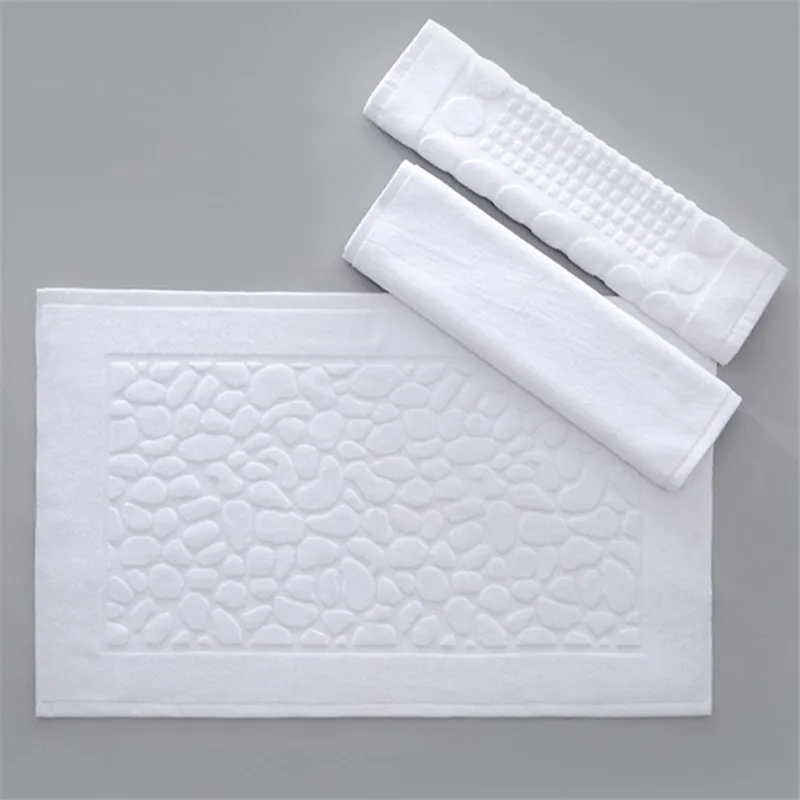 

Home Hotel Cotton Floor Towel Bath Mat Absorbent Jaquard Bath Tub Side Area Pad Kitchen Rug Floor Mat Shower Toilet Bathroom Mat