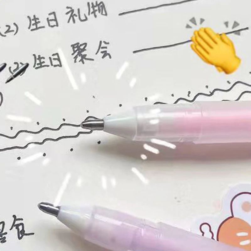 

Cartoon DIY Black Ball Pen 0.5mm Retractable Pen for Scrapbooking Diary 6pcs