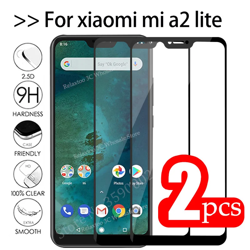 

2pcs Mi A2 Lite Glass Tempered Glas For xiaomi mi a2 lite protective Glass on Xiomi Mia2 A2lite Mia2lite A 2 Light safety Film