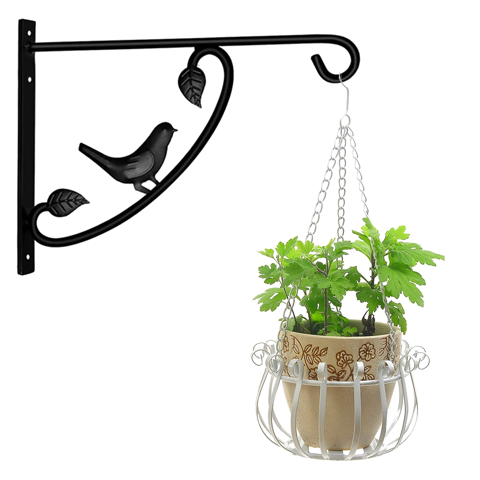 

Metal Hanging Basket Plant Brackets Outdoor Plant Hook Garden Wall-Mounted Hanger Hook Lawn Flower Pots Wall Decoration