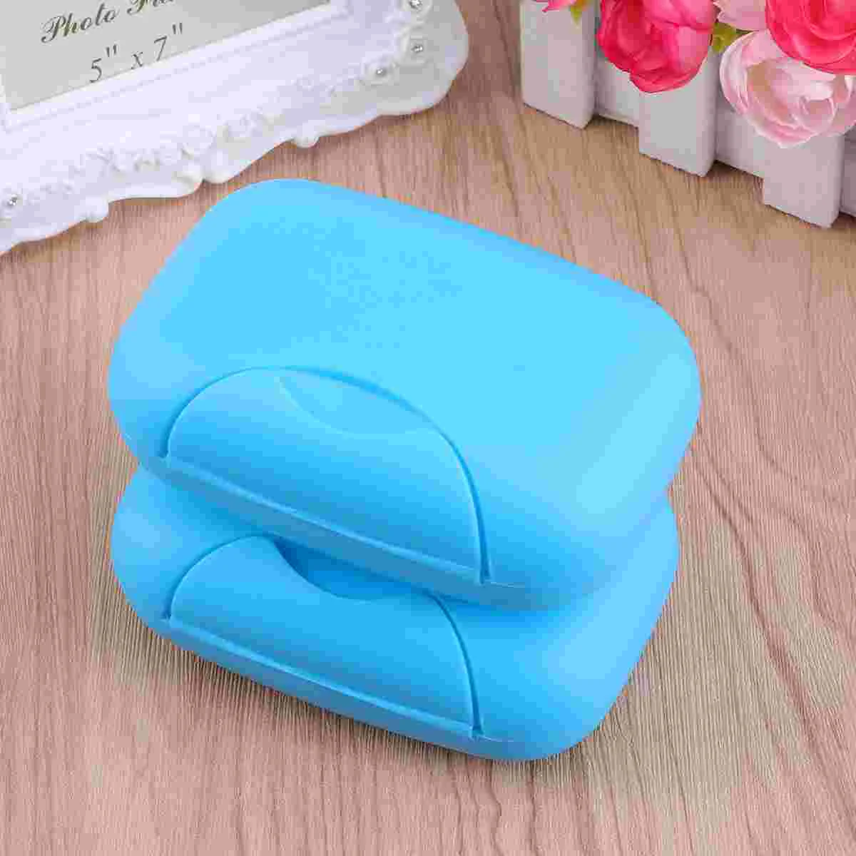 

Creative Portable Soap Dish Box Soap Holder Container Traveling Sealed Soap Case Size L (Blue) Dishes the bathroom