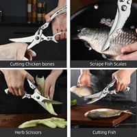 kitchen accessories scissors stainless steal multi function tool for vegetable green onion meat barbecue cooking