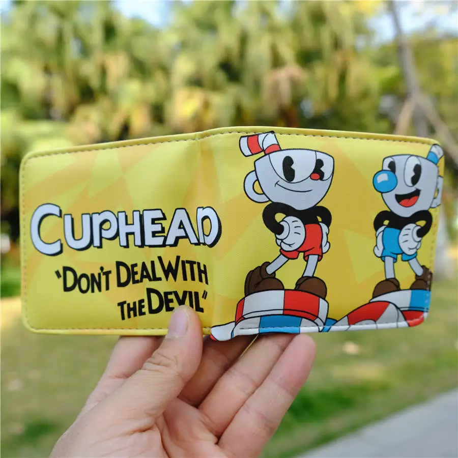 Игровой кошелек в стиле аниме Cuphead Mugman модный с монетницей сумка-держатель
