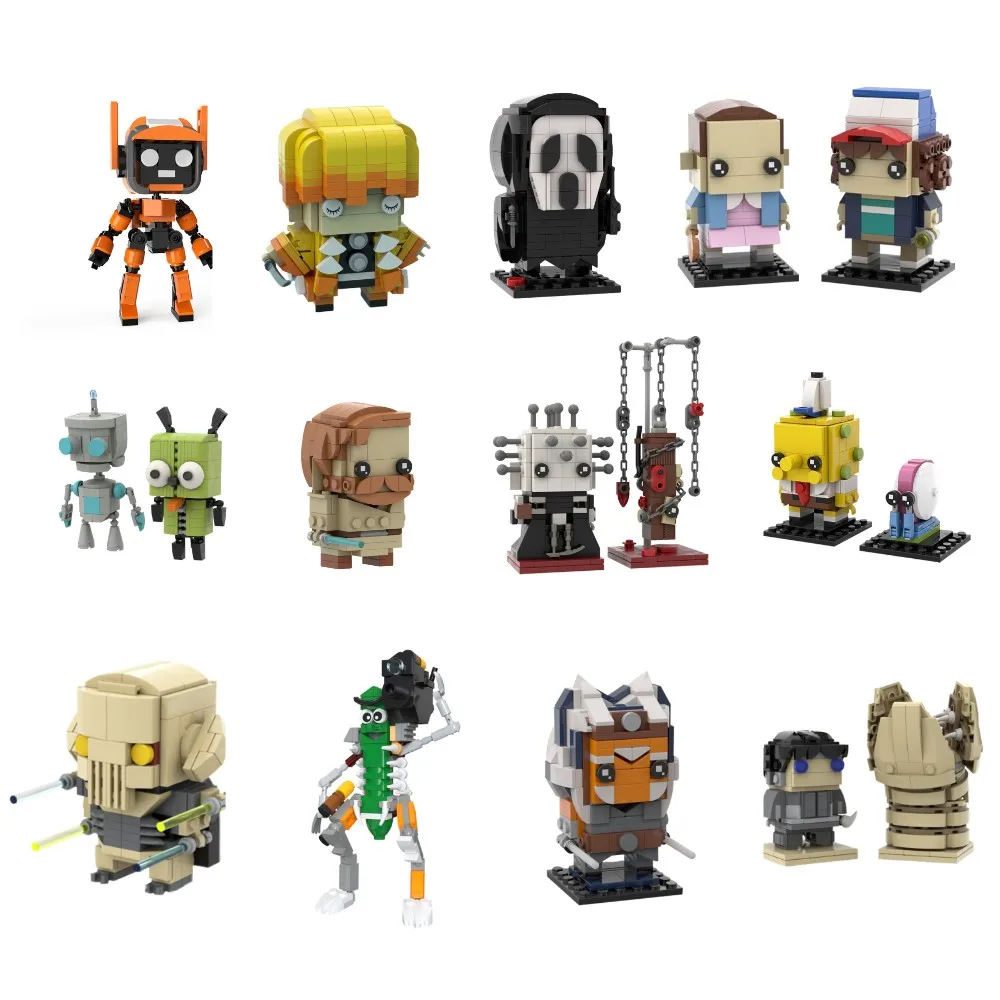 

MOC Space Wars Brickheadzs-Wicket Demon Monster Doctor Robot Building Blocks Samurai Model Movie Stranger-Things Toy Kids Gift