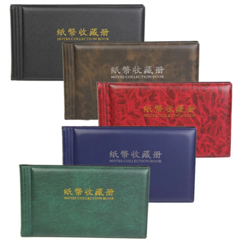 

Paper Money Pocket Collection Album Wallet Currency Banknote 20 Notes w/ Imitation Leather Cover Color At Radom