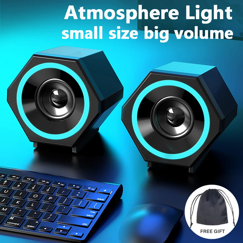 

Wireless Bluetooth Speaker Subwoofer Portable Computer Laptop Speaker HIFI High Fidelity Sound Quality With Atmosphere Light
