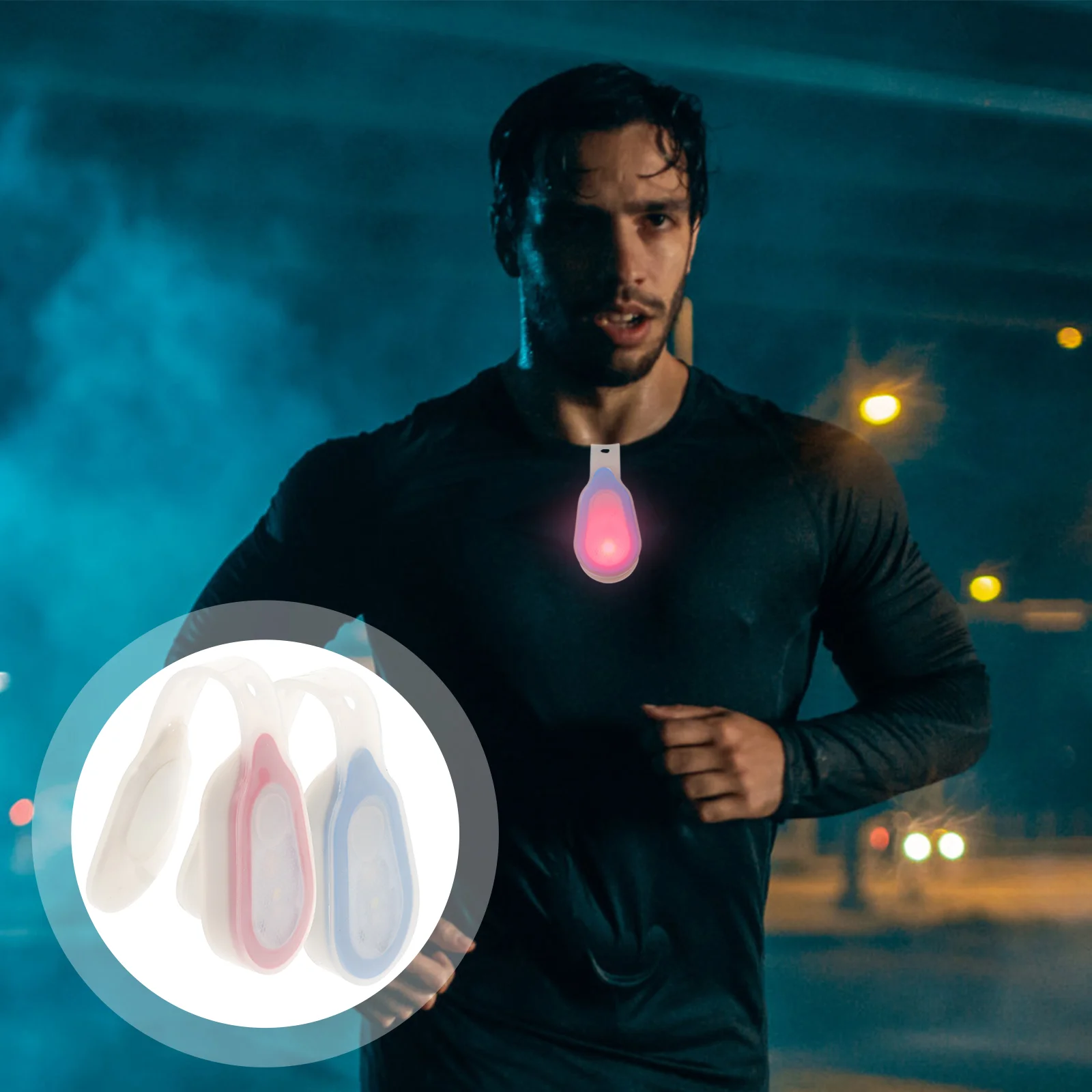 

2 шт., фонарик-петличка для бега, из силикагеля