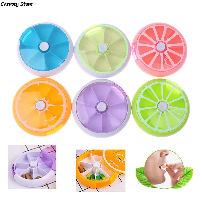 

Уличная круглая медицинская коробка, вращающийся на 7 дней Контейнер для таблеток, контейнер для хранения для путешествий, пластиковый конт...