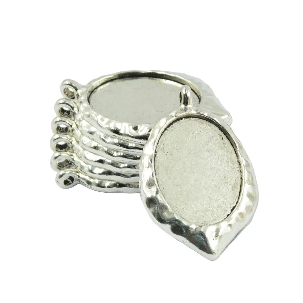 

10pcs Blank Bezel Cabochon Setting Antique Silver 22 x 29mm Tray Pendants