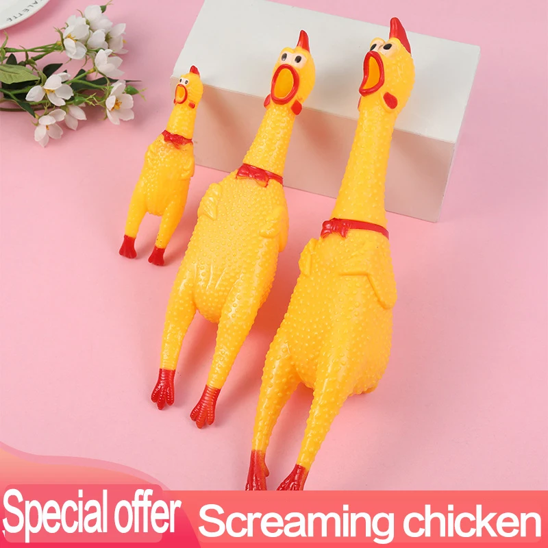 

Pet Toys S/M/L Funny Screaming Chicken Funny Sound Toys Creative Tricky Venting Chicken Pet Toy Screaming Squeaky Dog Supplies
