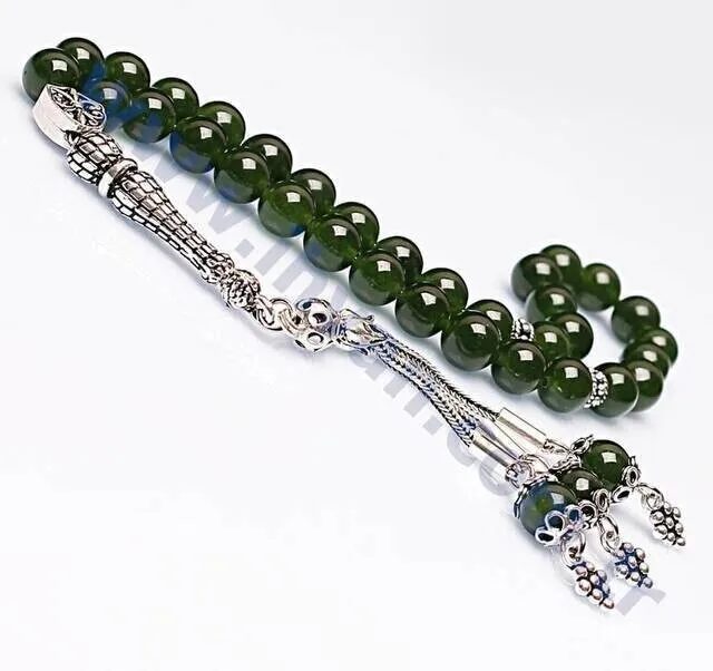 IQRAH Jade Stone Rosary (925 STERLING SILVER)